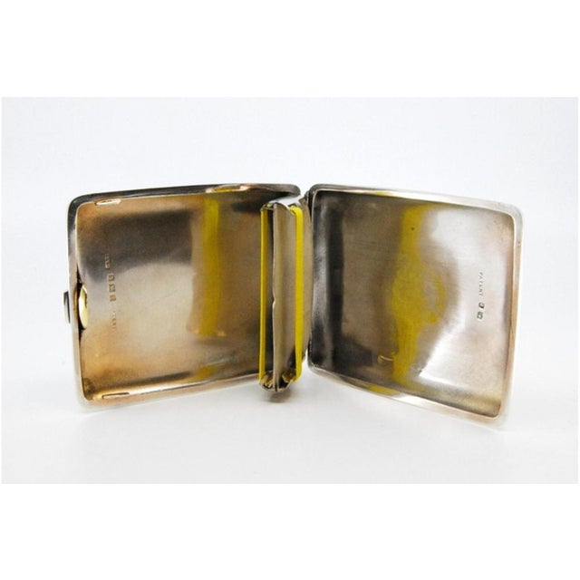 Metal Silver Cigarette Case with Curved Bands For Sale - Image 7 of 10