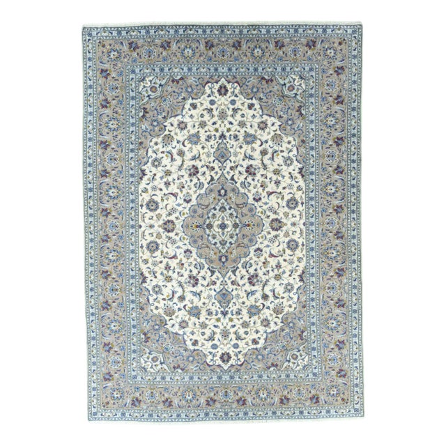 Middle Eastern Hand-Knotted Kashan Cork Rug For Sale