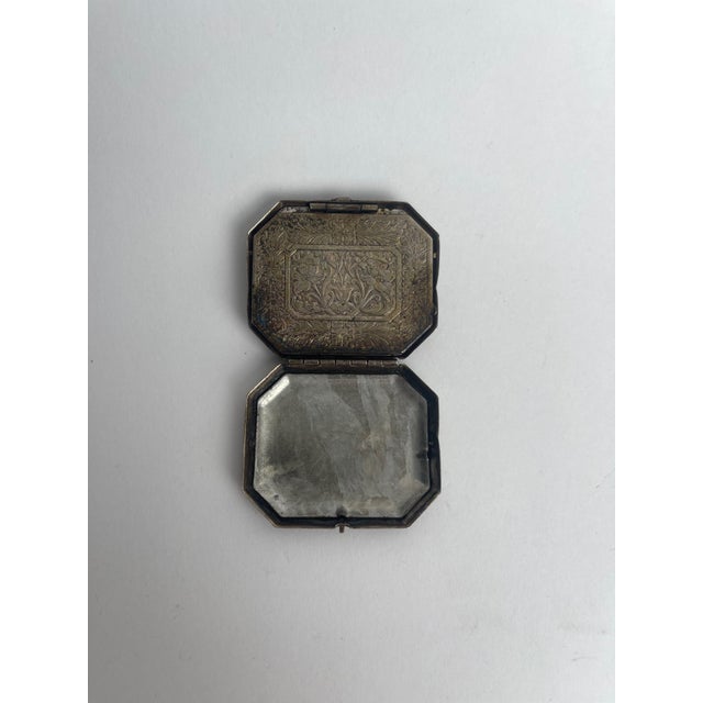 1930s Art Nouveau Silver Plated Compact Woodworth For Sale - Image 4 of 6