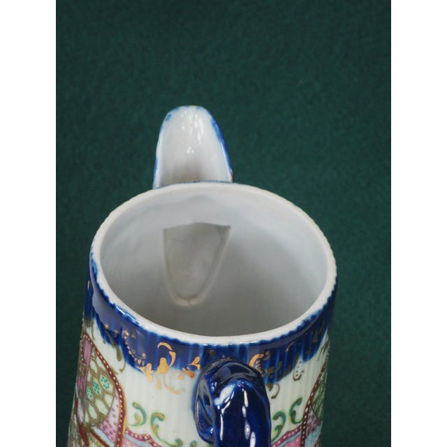 Chocolate Pot Antique Japanese Satsuma Figurine Oriental Pitcher Hand Painted For Sale - Image 12 of 18