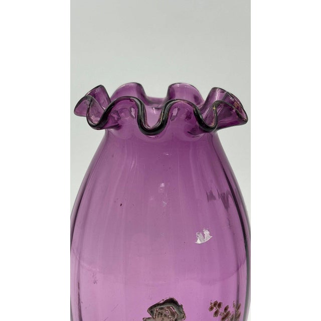 1920s Antique Theodor Rössler "Color-Cake" Amethyst Art Glass Vase, C. 1920 For Sale - Image 5 of 8