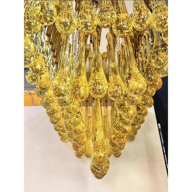 Early 21st Century Amber Drops Murano Glass Flush Mount by Simoeng For Sale - Image 5 of 8