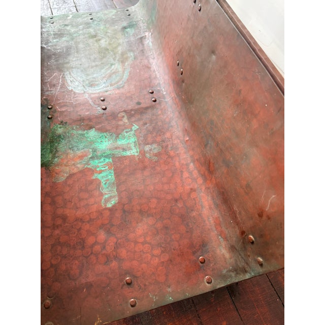 Gustav Stickley Style Arts and Crafts Copper and Iron Log Holder, C. 1910 For Sale In Providence - Image 6 of 12