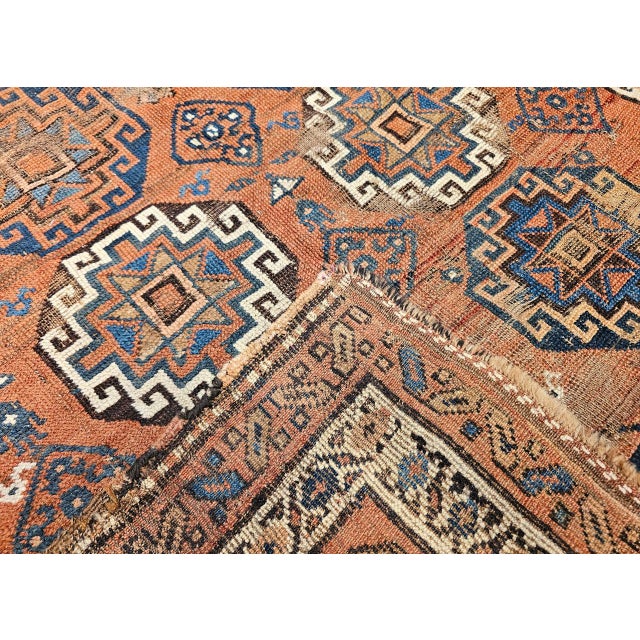 Antique Kazak Area Rug, Handwoven Wool Geometric Design, 1890s, 4' x 8' For Sale - Image 17 of 17