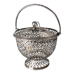 20th Century Silverplate Reticulated Openwork Decorative Basket or Candy Dish