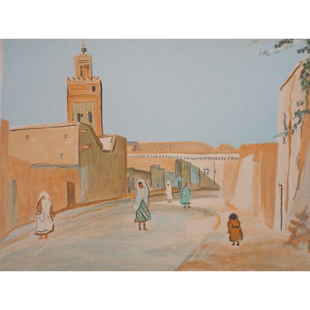 Lucien Mainssieux, Tunis, Street of Truth, Original Signed Lithograph, 1949 For Sale - Image 7 of 7