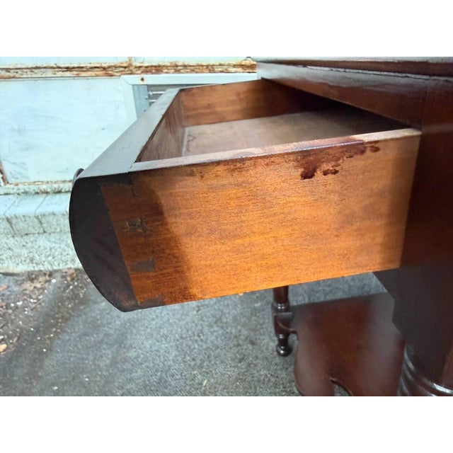 19th Century Antique 19th Century Early American Empire Style Mahogany One Drawer Wash Stand Side Table For Sale - Image 5 of 15