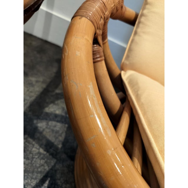 Pair of Vintage Rattan Swivel Chairs For Sale - Image 9 of 10