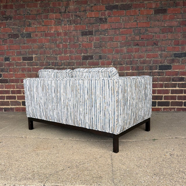Blue Edward Wormley for Dunbar Mid-Century Modern Loveseat / Settee For Sale - Image 8 of 10