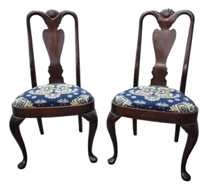 Pair of Antique Queen Anne Side Chairs