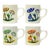 Vintage Colorful Bone China Mugs With Illustrative Mushroom Motif, Made in Japan - Set of 4 For Sale