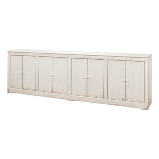 Farmhouse Eight-Door Sideboard, 122" - Whitewashed Reclaimed Pine For Sale