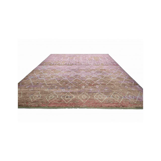 Hand knotted unique rug newly made in Afghanistan using hand spun wool.