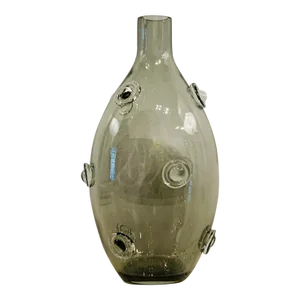 Modern Smoke Gray Britton Glass Vase
