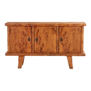 French Brutalist Style Burl Elm Buffet, C. 1960 For Sale