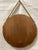 Wood Round Teak Mirror, 1980s For Sale - Image 7 of 11