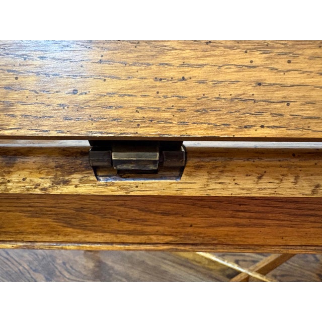 Mid 20th Century Attributed to Thomasville American Oak Expandable Gatefold Coffee Table With Glass Top For Sale - Image 10 of 12