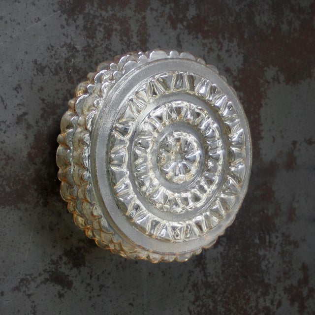 Mid-Century Modern Light Amber Glass Sconce For Sale - Image 4 of 9