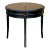 Chinese Black Lacquer Wood 2 Half Side Round Pedestal Center Table For Sale