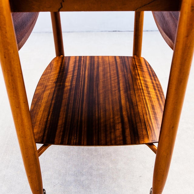 Johannes Andersen Vintage 1950s British Mid Century Modern Expandable Bar Cart by Vanson For Sale - Image 4 of 12