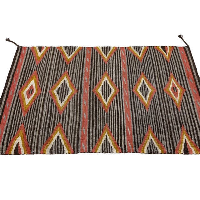 Native American Contemporary Southwest Navajo-Style Wool Rug With Geometric Diamond Motifs For Sale - Image 3 of 8