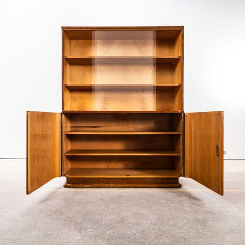 : 1930’s Warm Figured Walnut Wide Cabinet. This is a beautiful large practical 1930’s cabinet with a shaped lower section...
