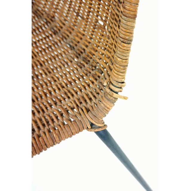 Wood Vintage Basket Wicker Chairs by Legler for Bonacina Italia, 1950s, Set of 4 For Sale - Image 7 of 13