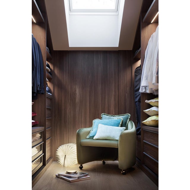 Contemporary Happy Frame Light Grey Velvet Cushion Cover by LO Decor For Sale - Image 3 of 4