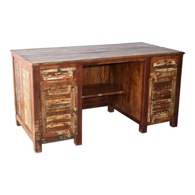Reclaimed Teak Wood Desk Chairish