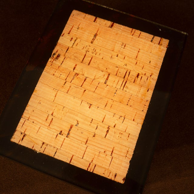 Italian Smoked Acrylic Glass and Natural Cork Jewellery Box, 1970 For Sale - Image 13 of 18