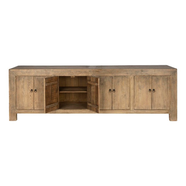 Transitional Late 20th Century Eight Door Server in Reclaimed Elm For Sale - Image 3 of 9