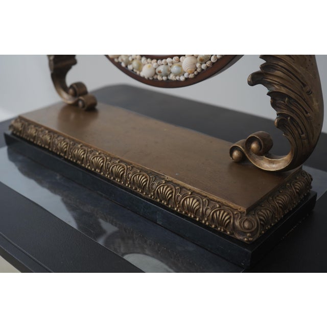 Metal 1990s Maitland Smith Seashell & Metal Vanity Mantel Mirror For Sale - Image 7 of 11