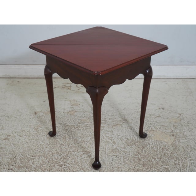 1990s Baker Colonial Williamsburg Mahogany Drop Leaf Corner Table For Sale In Philadelphia - Image 6 of 13