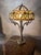 Antique Rocaille Bronze Lamp with Leaded Glass Lampshade in the style of Tiffany, 1880 For Sale - Image 12 of 12