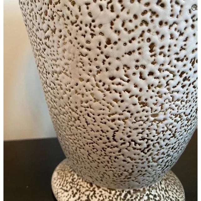 French Art Deco 1930s Torchiere Ceramic Table Lamp For Sale - Image 9 of 11