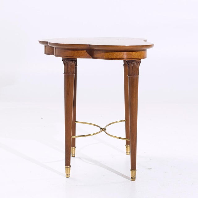 Mid 20th Century Tommi Parzinger for Charak Mid Century Brass and Mahogany Side End Tables - Pair For Sale - Image 5 of 11