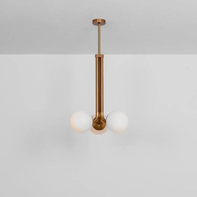 Contemporary Tubular Md Brass Pendant Light by Schwung For Sale - Image 3 of 7