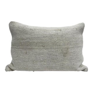 Turkish Hemp Pillow Cushion Natural Cream Pillow Cushion Cover 16" x 24" For Sale