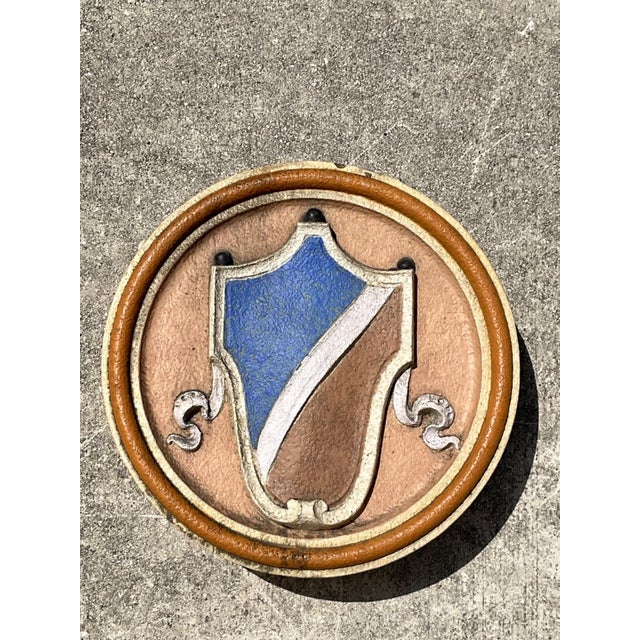 Mid 20th Century Vintage Round Heraldic Crest Architectural Element For Sale - Image 5 of 14