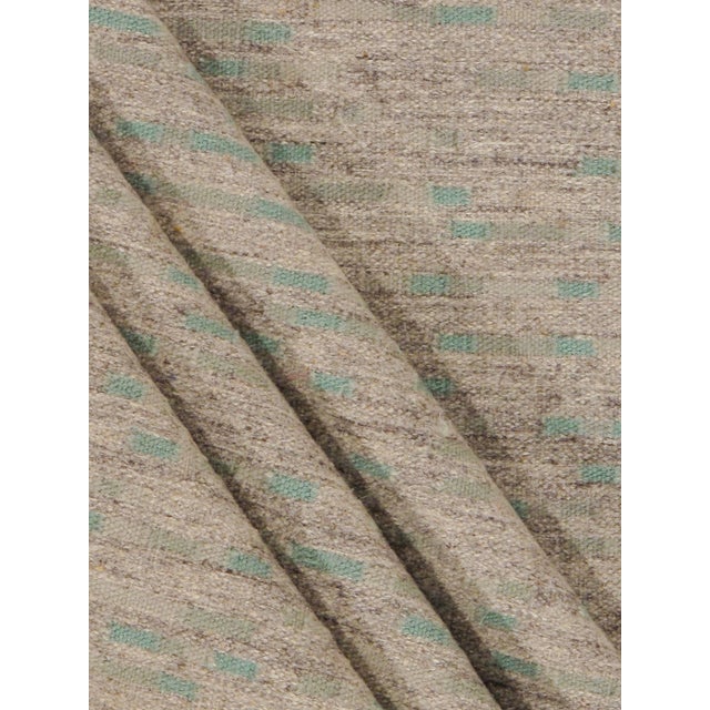 Swedish Style Kilim Deco Aqua Rug 8' X 10' For Sale - Image 9 of 9