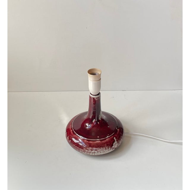 Mid-Century Oxblood Red Stoneware Table Lamp from Desiree & Le Klint, 1960s For Sale - Image 6 of 11