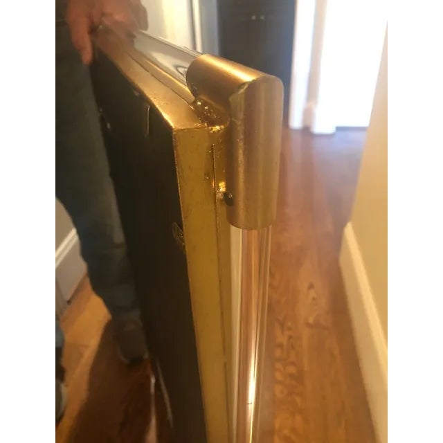 Modern Acrylic and Gold Wall/Vanity Mirror For Sale In Greensboro - Image 6 of 9