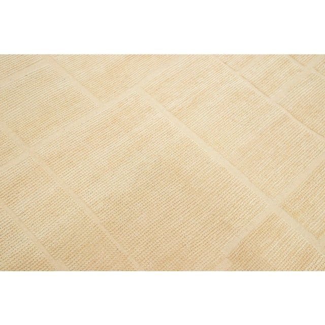 Handmade Modern Moroccan-Style Wool Rug in Beige -Tan Color by Apadana For Sale - Image 9 of 9