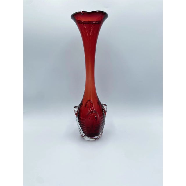 Ruby Red Aseda Swedish Jack in the Pulpit Vase by Bo Borgstrom For Sale - Image 8 of 13