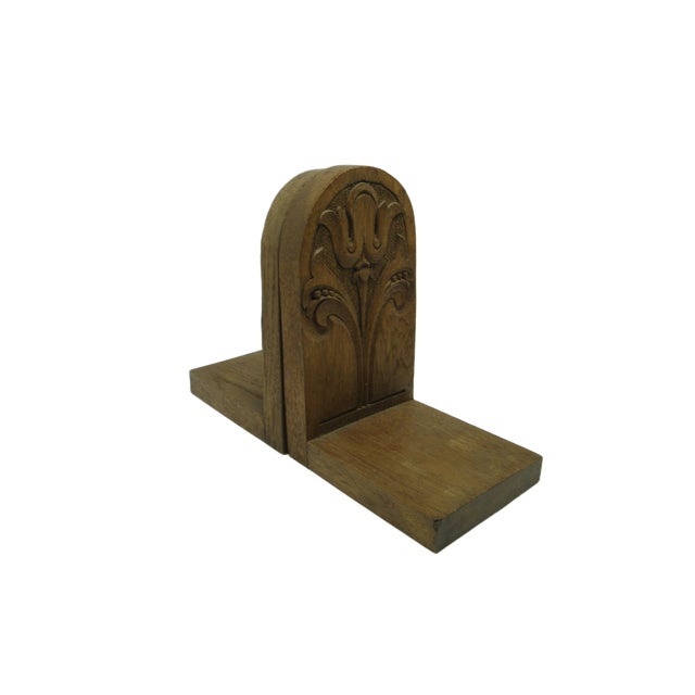 Art Nouveau Wooden Bookends, Sweden, 1900s, Set of 2 For Sale - Image 4 of 8