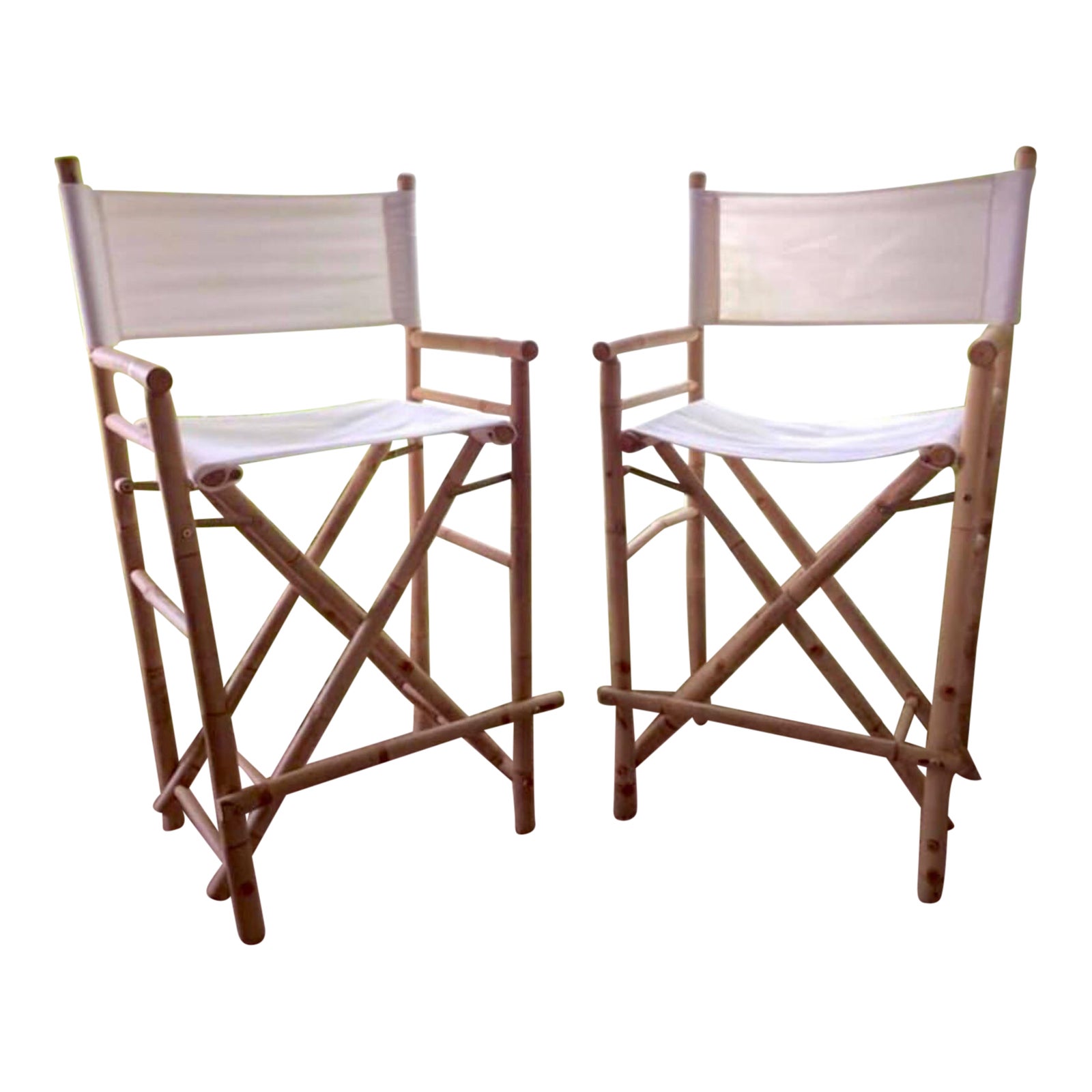High Bamboo Director’s Chairs A Pair Chairish