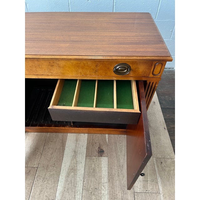Wood Mid Century Saginaw Furniture Hideaway Extendable Dining Table For Sale - Image 7 of 12