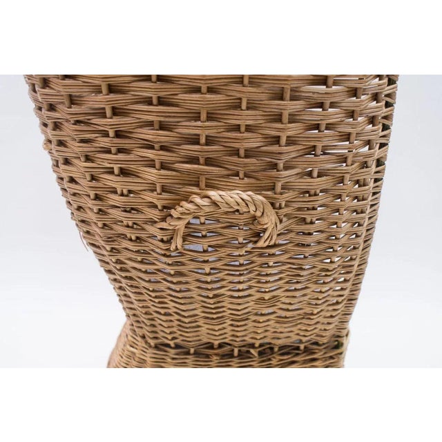 Large Italian Rattan Lounge Chair, 1970s For Sale - Image 11 of 18