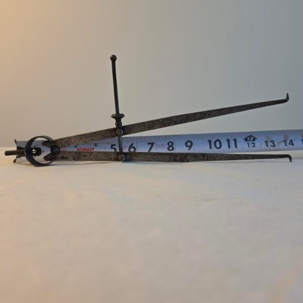 Mid 19th Century 19th C. Hand-Forged Iron 14" Machinist Inside Calipers For Sale - Image 5 of 18