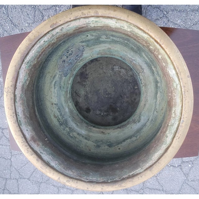 Metal Late 19th Century Chinese Hammered & Engraved Brass Jardinière Planter For Sale - Image 7 of 10